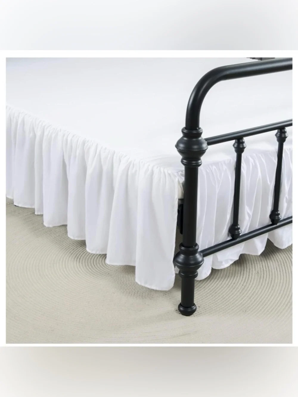 FULL SIZE BedSkirt Dust Ruffle 12” Drop Split Corners - WHITE